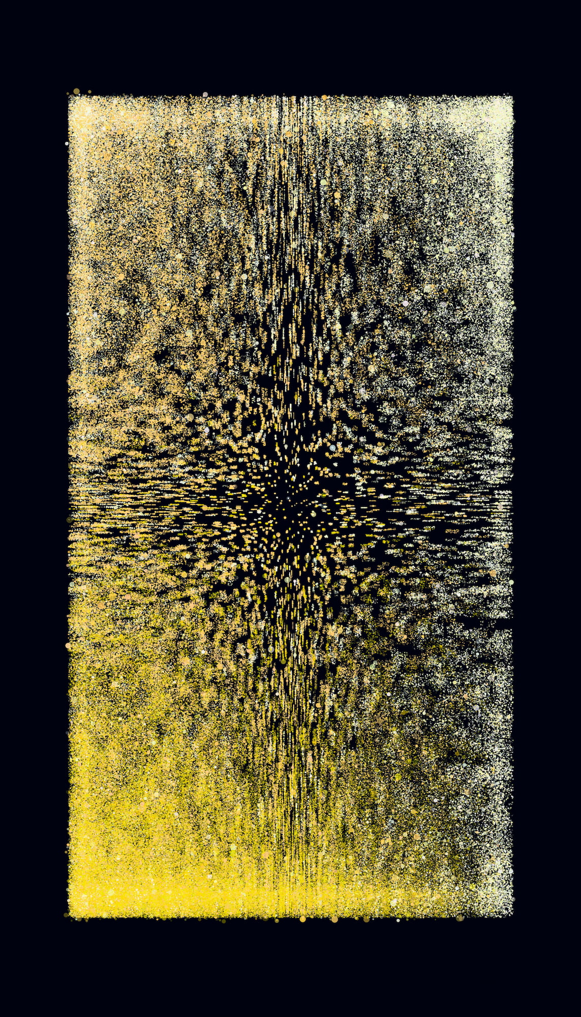 Dense cluster of sound-generated ellipses