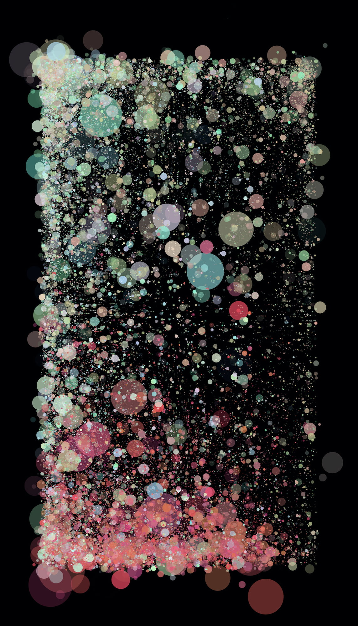 Noise-driven ellipses forming organic structures
